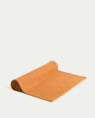 Camino de mesa Tieva de algodón jacquard naranja 50 x 150 cm