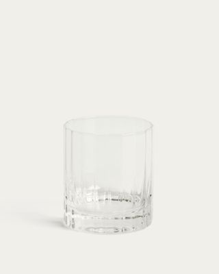 Vaso Nivor de vidrio transparente con relieve vertical tallado 30 cl Vaso Nivor de vidrio transparente con relieve vertical tallado 30 cl