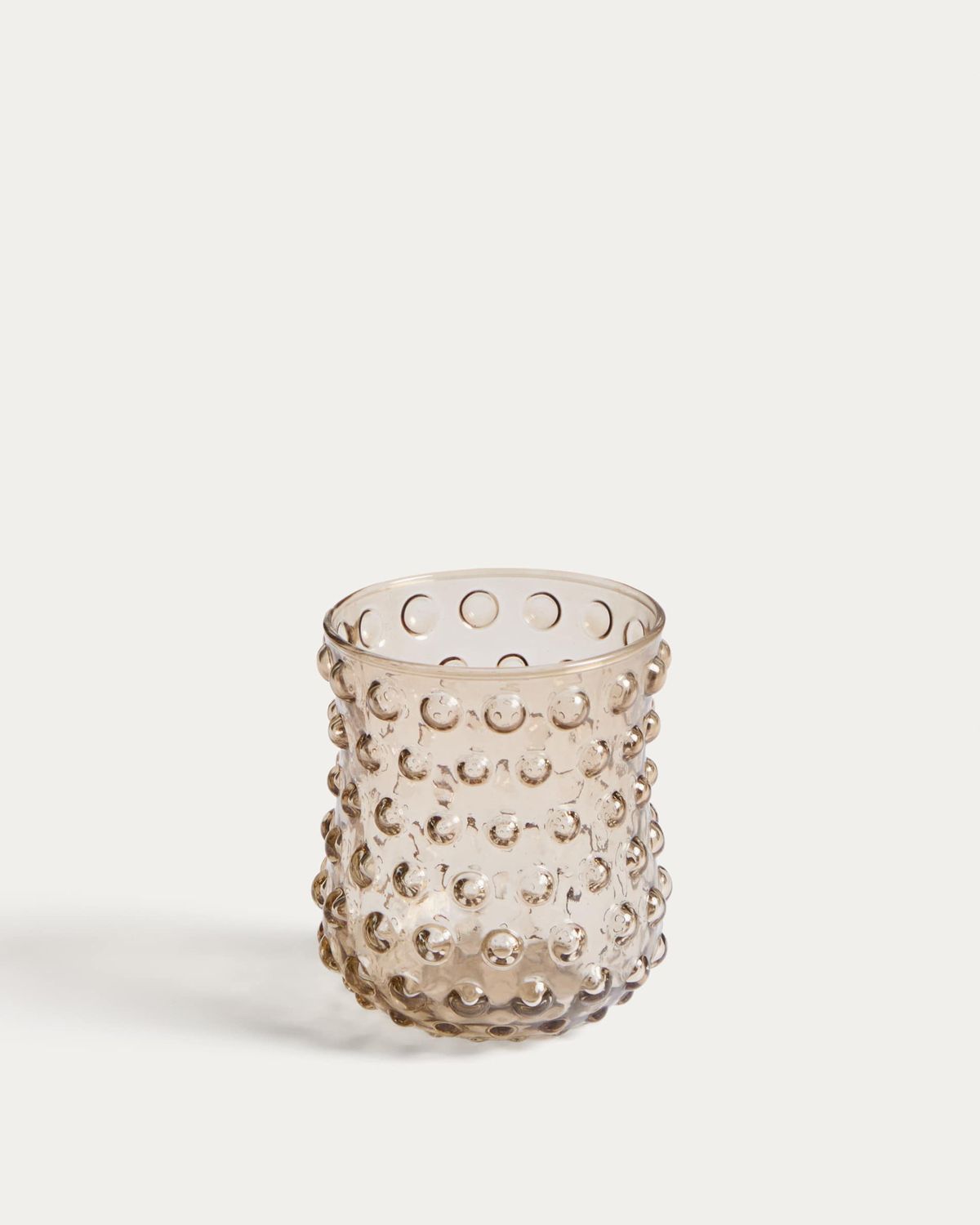 Vaso Evoria de vidrio con relieve marrón 31 cl