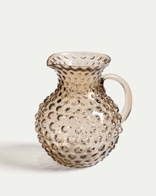 Jarra Evoria de vidrio con relieve marrón 2,6 l