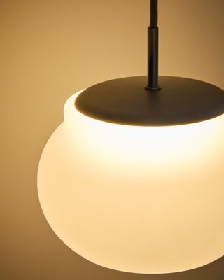 Lámpara de techo LED Leruna de vidrio glaseado y metal con acabado galvanizado Ø 20 cm