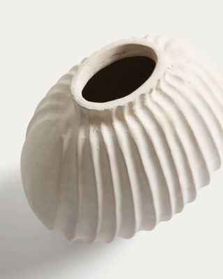 Jarrón Arisea de papel maché color crudo 25 cm
