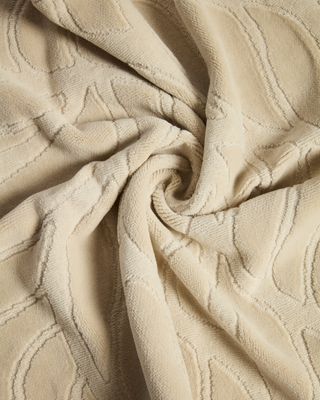 Toalla de tocador Lurevi 100% algodón jacquard con acabado terciopelo beige 30 x 50 cm