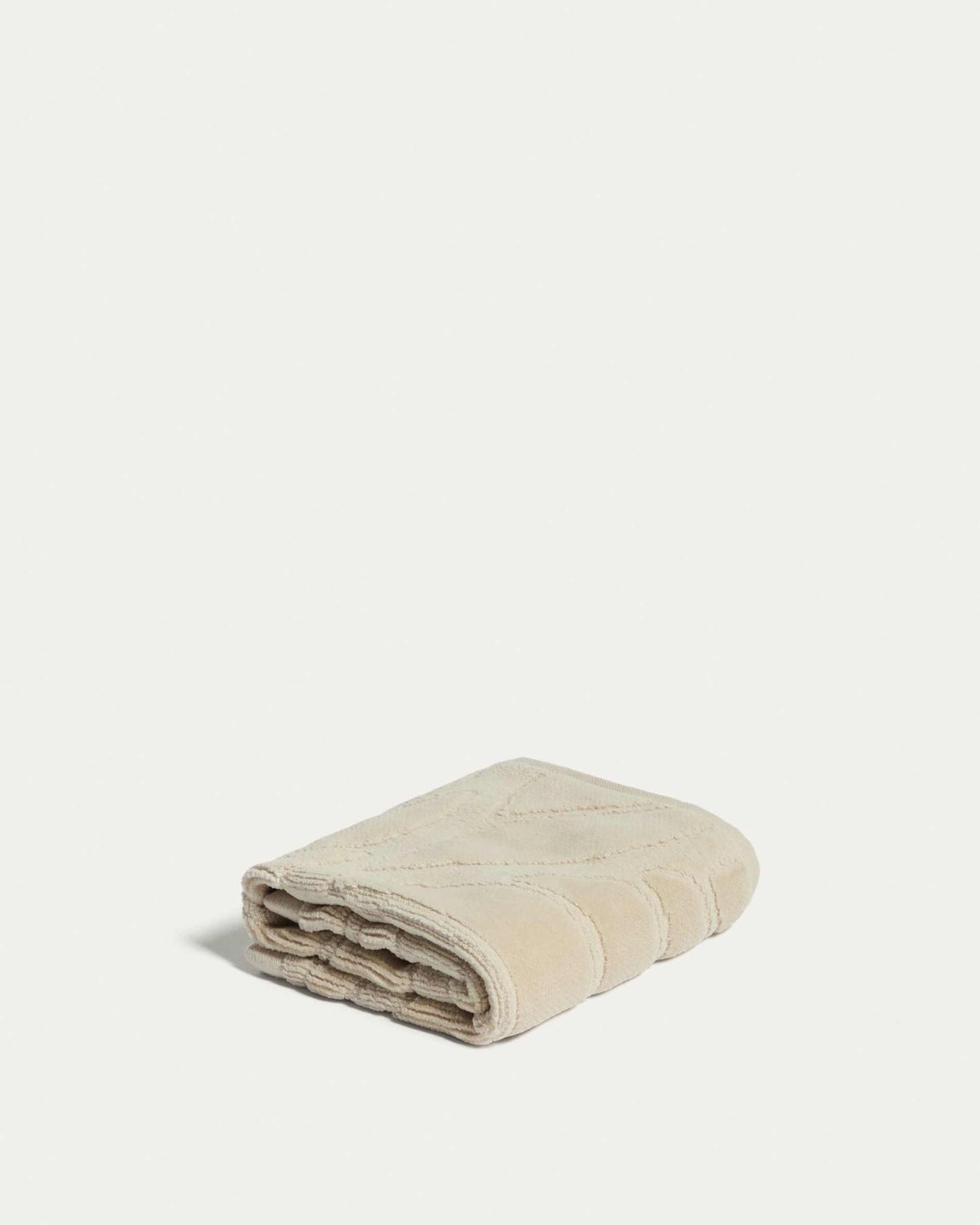 Toalla de tocador Lurevi 100% algodón jacquard con acabado terciopelo beige 30 x 50 cm