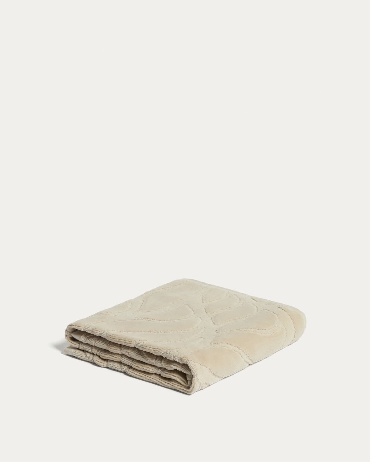 Toalla de manos Lurevi 100% algodón jacquard con acabado terciopelo beige 50 x 90 cm