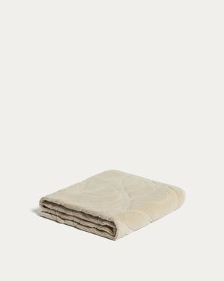 Toalla de manos Lurevi 100% algodón jacquard con acabado terciopelo beige 50 x 90 cm