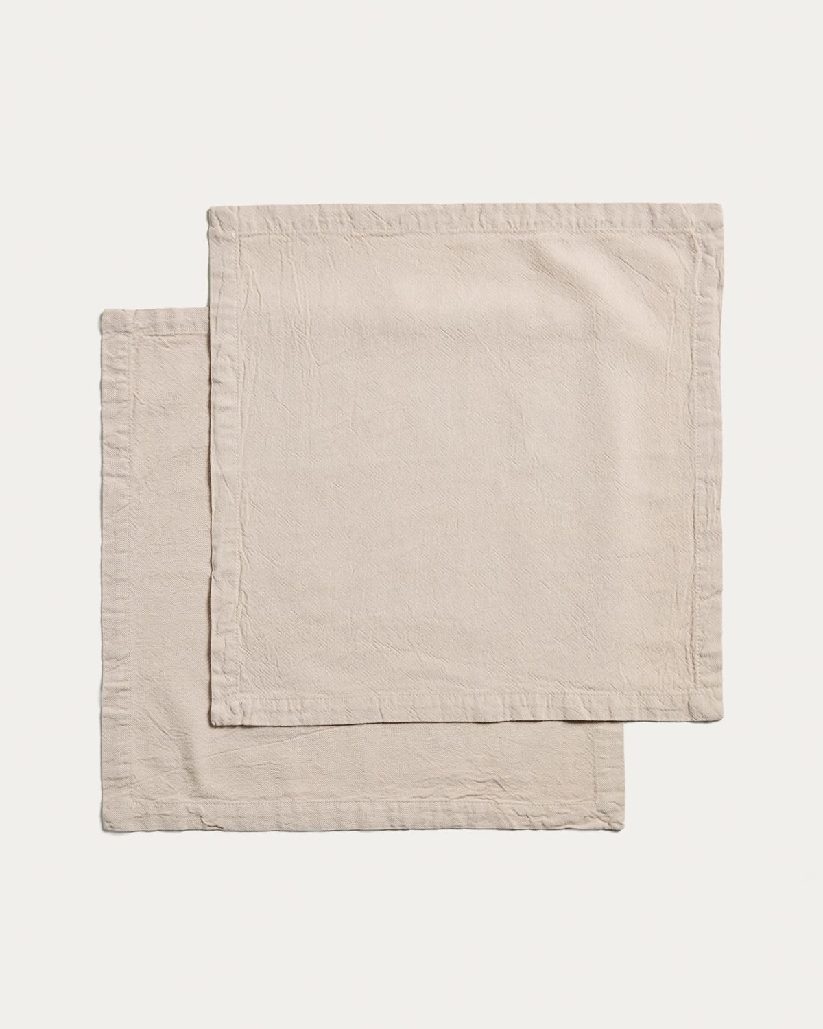 Set Lerava de 2 servilletas de algodón con acabado lavado gris piedra 35 x 35 cm