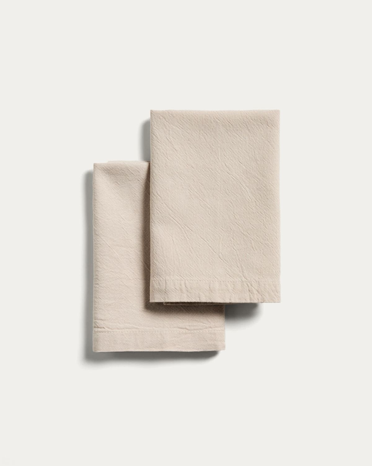 Set Lerava de 2 servilletas de algodón con acabado lavado gris piedra 35 x 35 cm