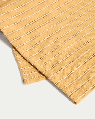 Camino de mesa Noira de algodón jacquard mostaza 50 x 150 cm