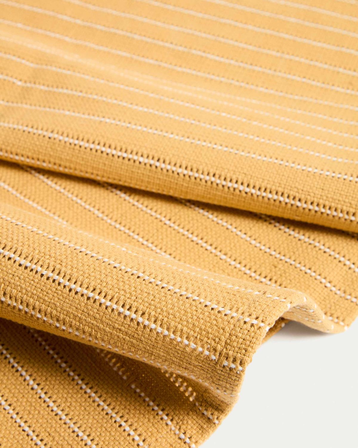 Camino de mesa Noira de algodón jacquard mostaza 50 x 150 cm