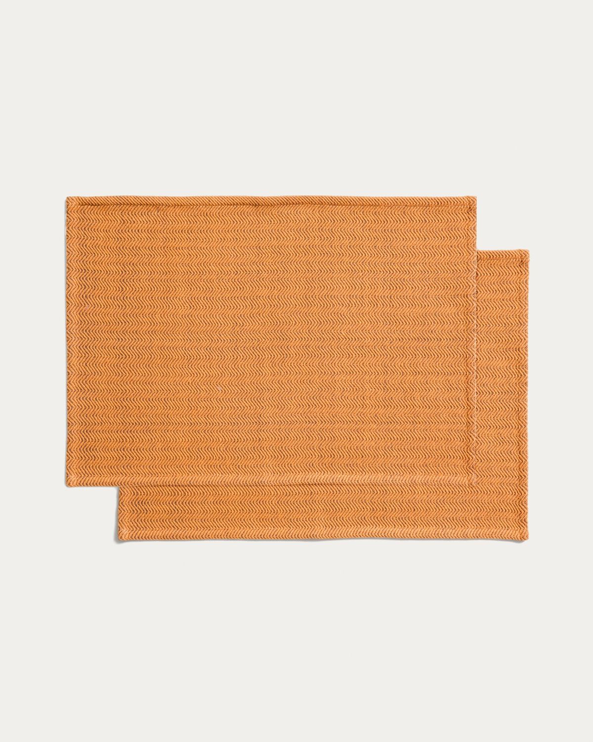 Set Tieva de 2 manteles individuales de algodón jacquard naranja 35 x 50 cm