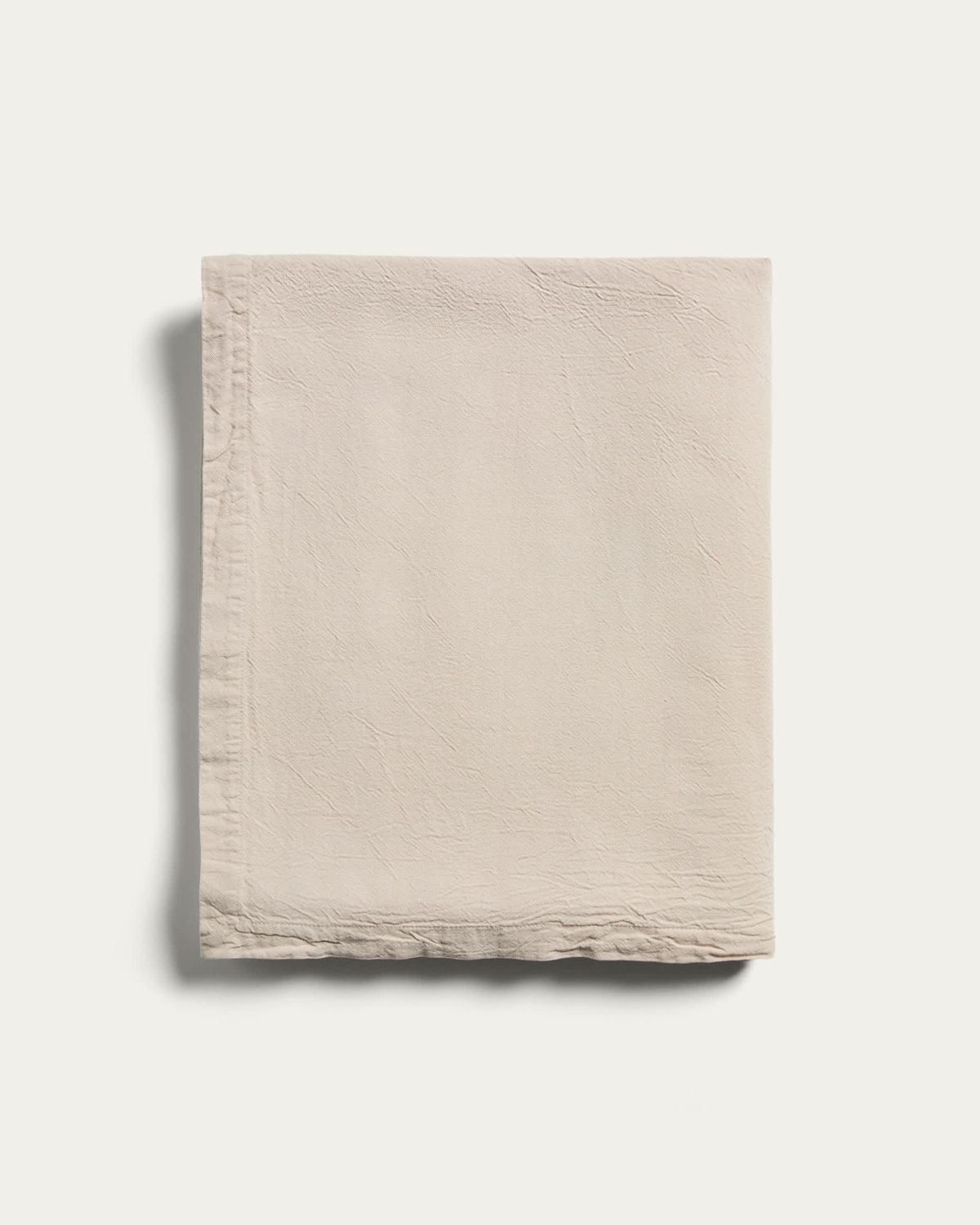 Mantel Lerava de algodón con acabado lavado gris piedra 170 x 170 cm