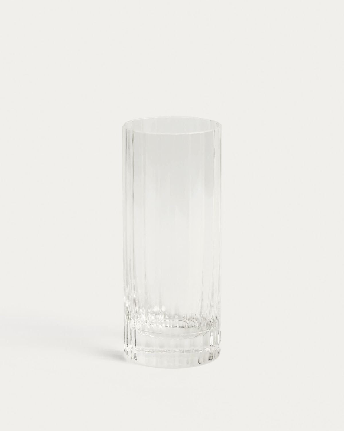 Vaso Nivor de vidrio transparente con relieve vertical tallado 30 cl