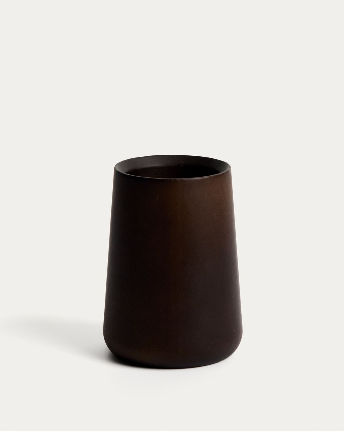 Portacepillos Eide de madera de hevea oscura FSC 100%