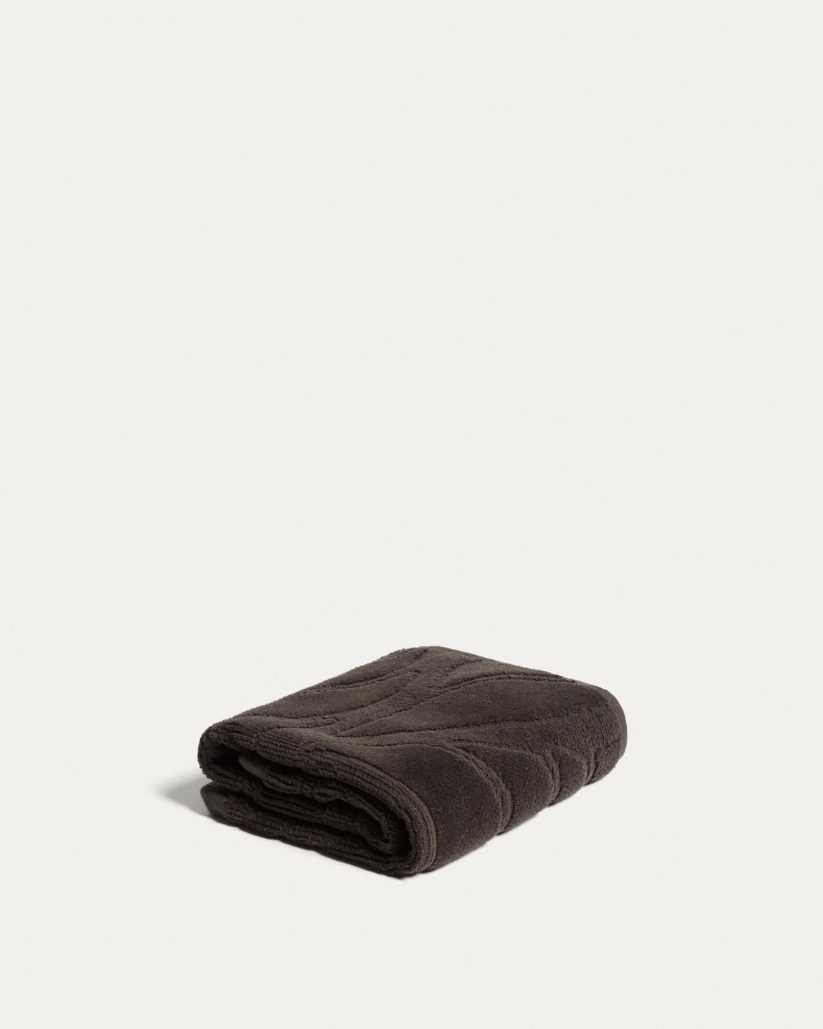 Toalla de tocador Lurevi 100% algodón jacquard con acabado terciopelo marrón 30 x 50 cm