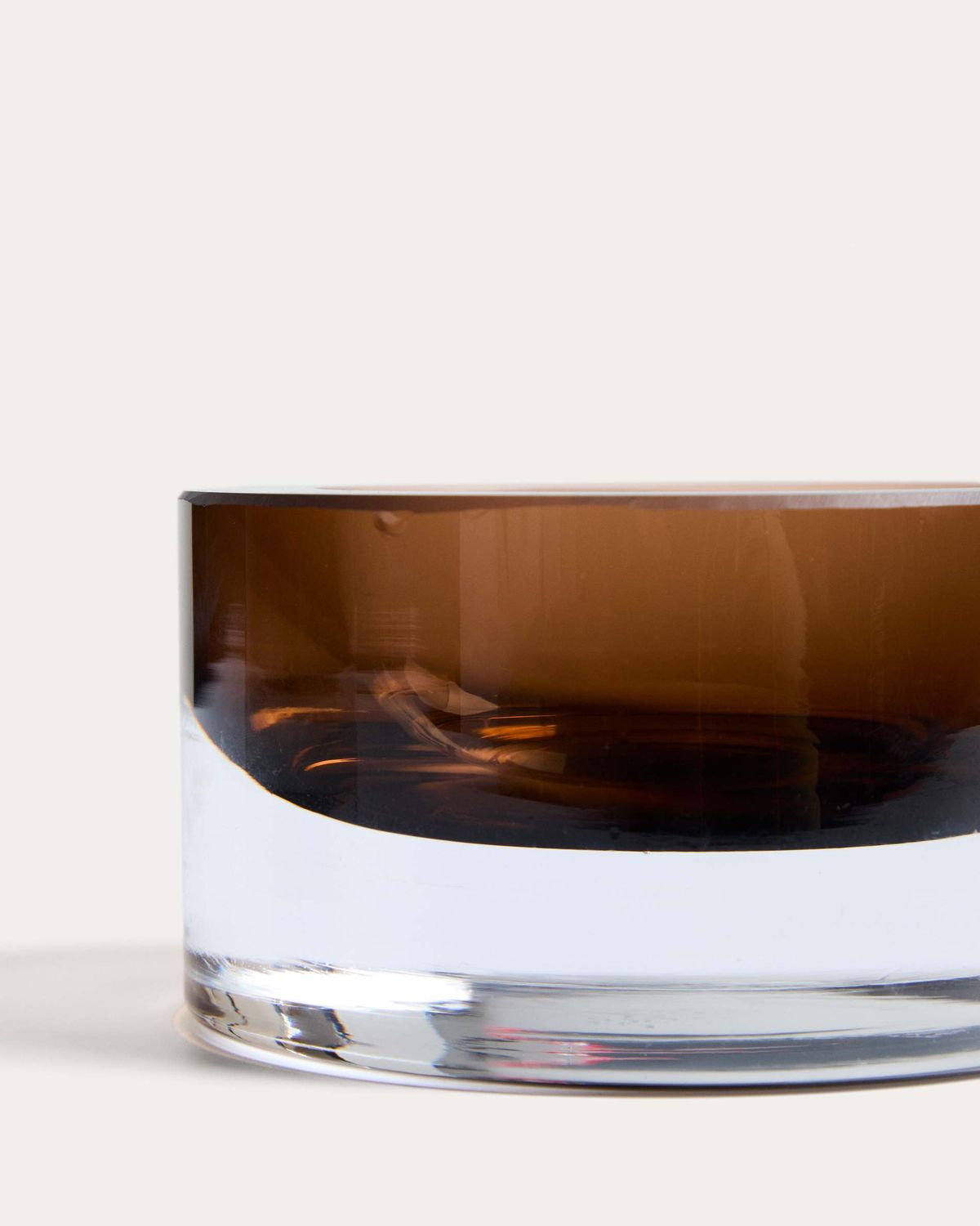 Centro de mesa Uconi de vidrio marrón oscuro Ø12 cm