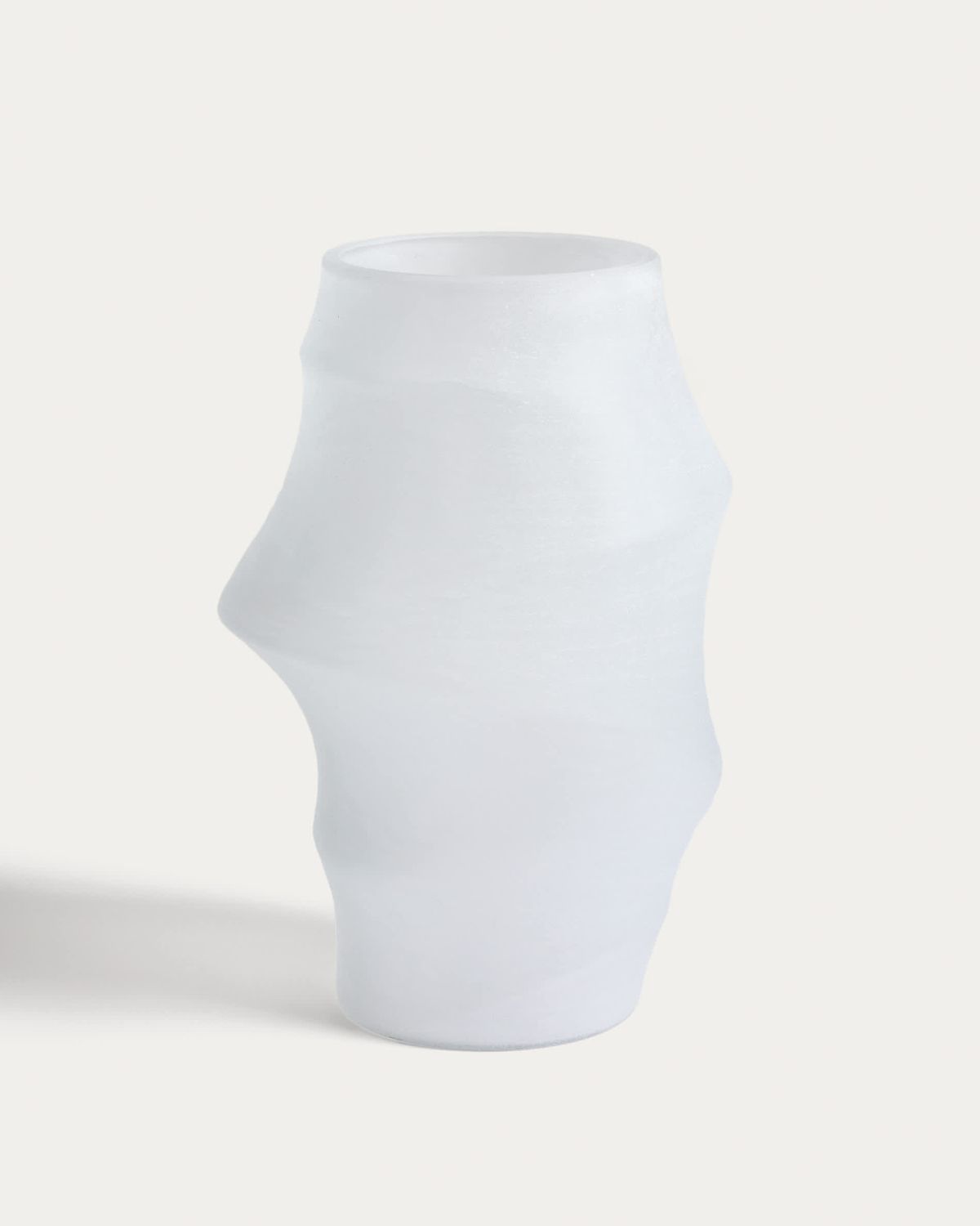 Jarrón Neluo de vidrio blanco opalino 49 cm