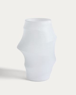 Jarrón Neluo de vidrio blanco opalino 49 cm Jarrón Neluo de vidrio blanco opalino 49 cm