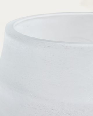 Jarrón Neluo de vidrio blanco opalino 49 cm