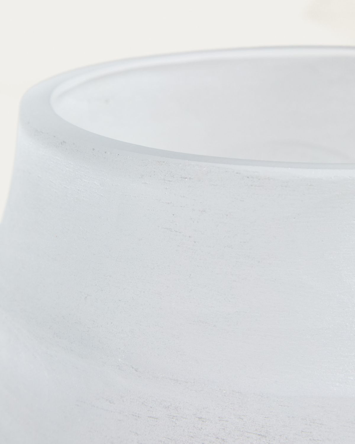 Jarrón Neluo de vidrio blanco opalino 49 cm