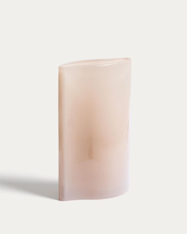 Jarrón Ardeni de vidrio rosa pálido 28 cm