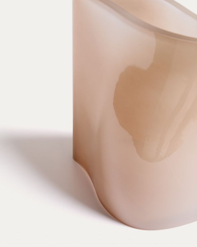 Jarrón Ardeni de vidrio rosa pálido 22 cm