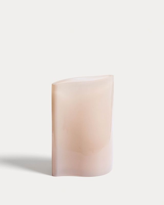 Jarrón Ardeni de vidrio rosa pálido 22 cm