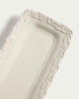 Bandeja Varla de cerámica beige