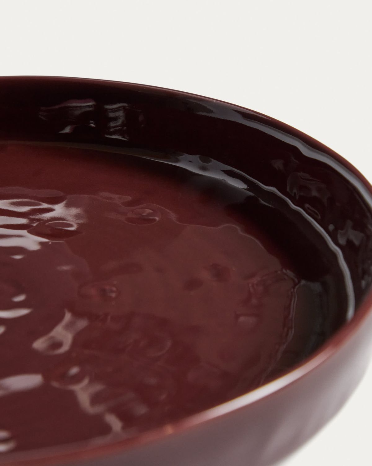 Plato de postre Daner de cerámica burdeos
