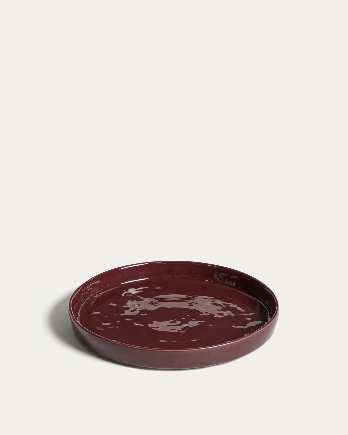 Plato de postre Daner de cerámica burdeos