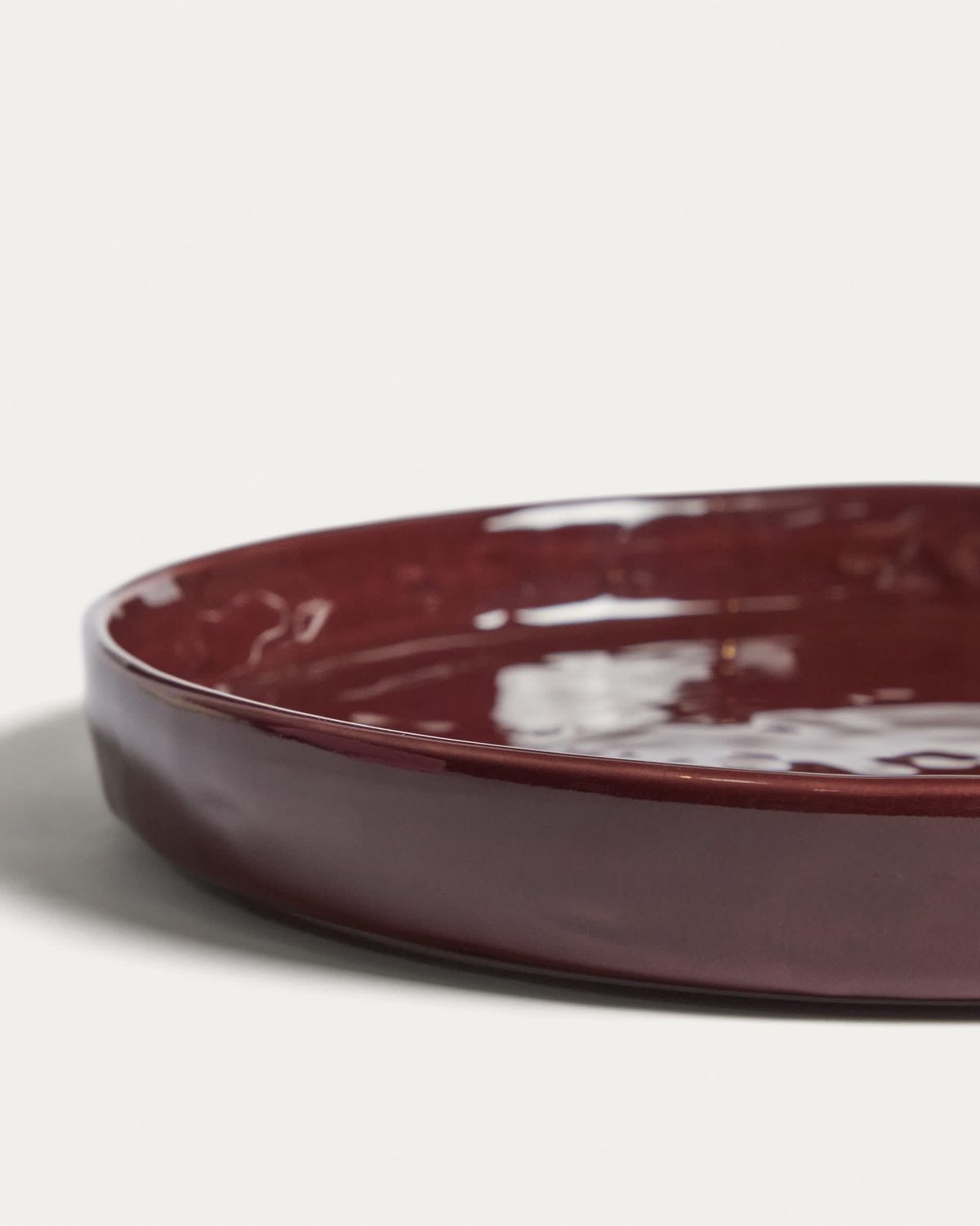 Plato de postre Daner de cerámica burdeos