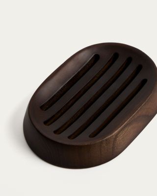 Jabonera Eide de madera de hevea oscura FSC 100%