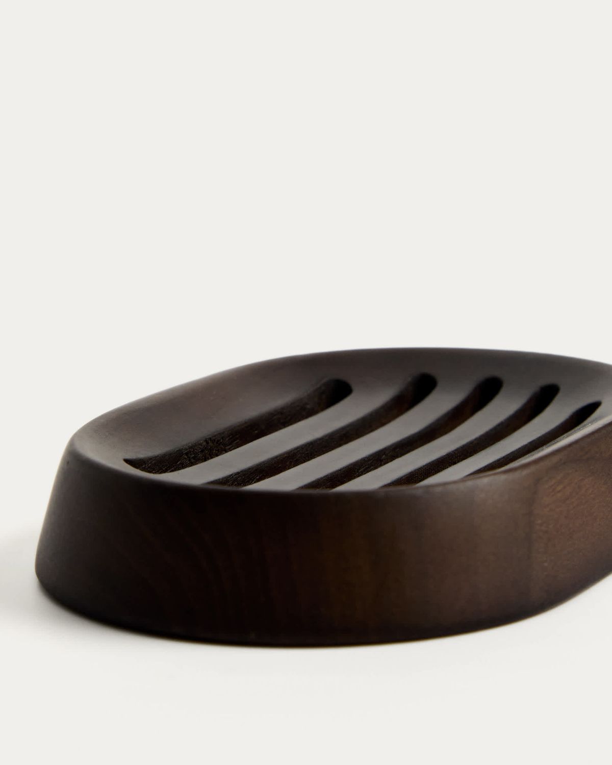 Jabonera Eide de madera de hevea oscura FSC 100%