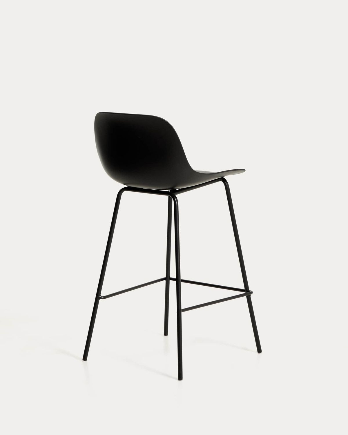 Taburete Altea negro y patas de acero con acabado negro 65 cm