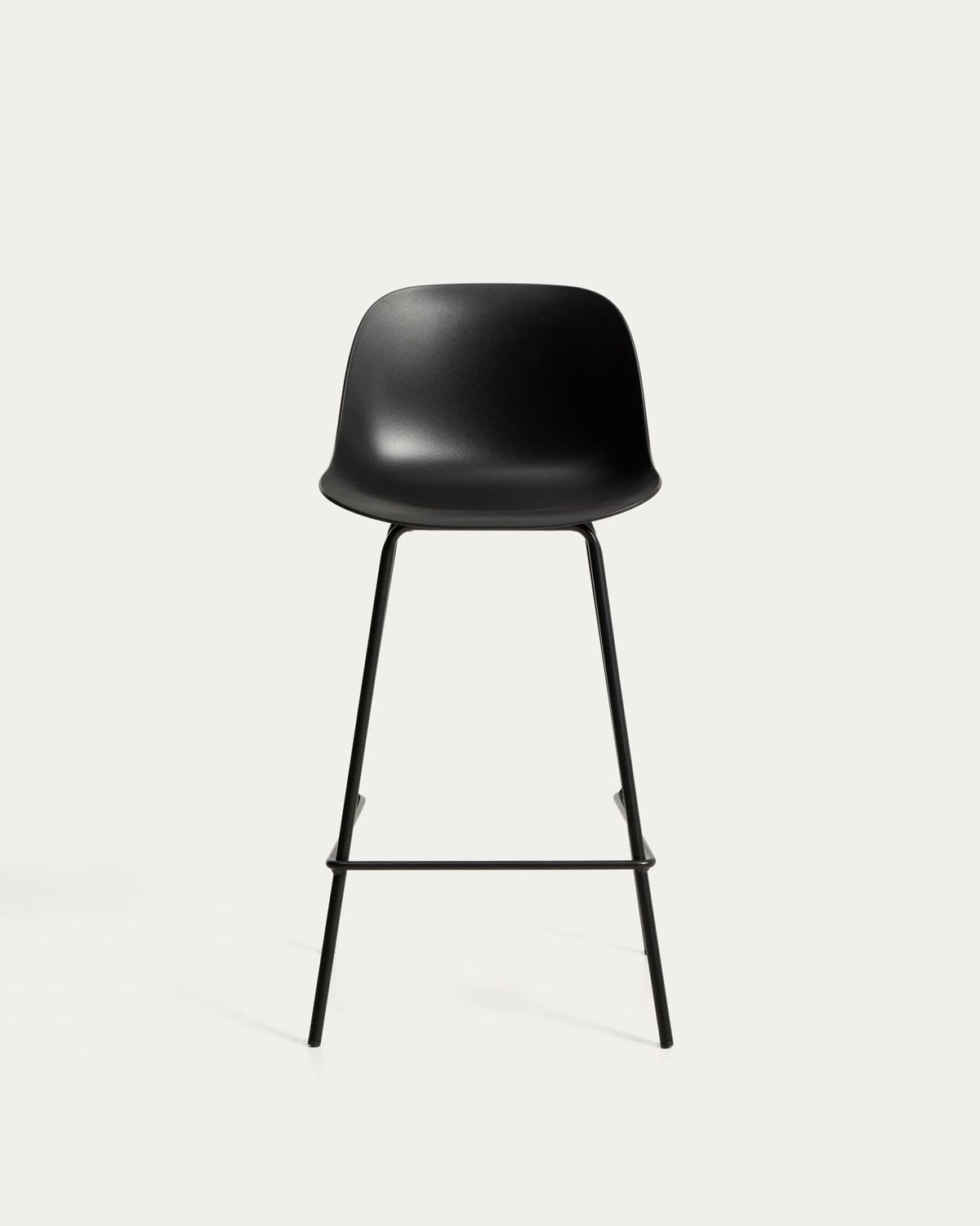 Taburete Altea negro y patas de acero con acabado negro 65 cm