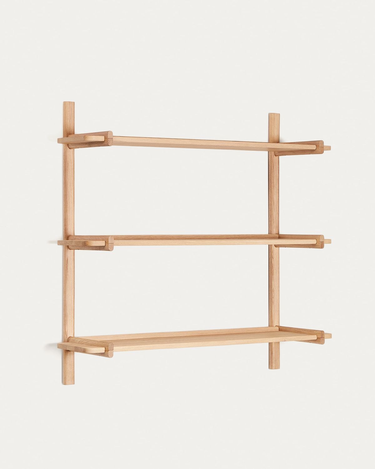 Estantería modular Sitra 3 baldas madera maciza roble acabado natural 110cm FSC Mix Credit
