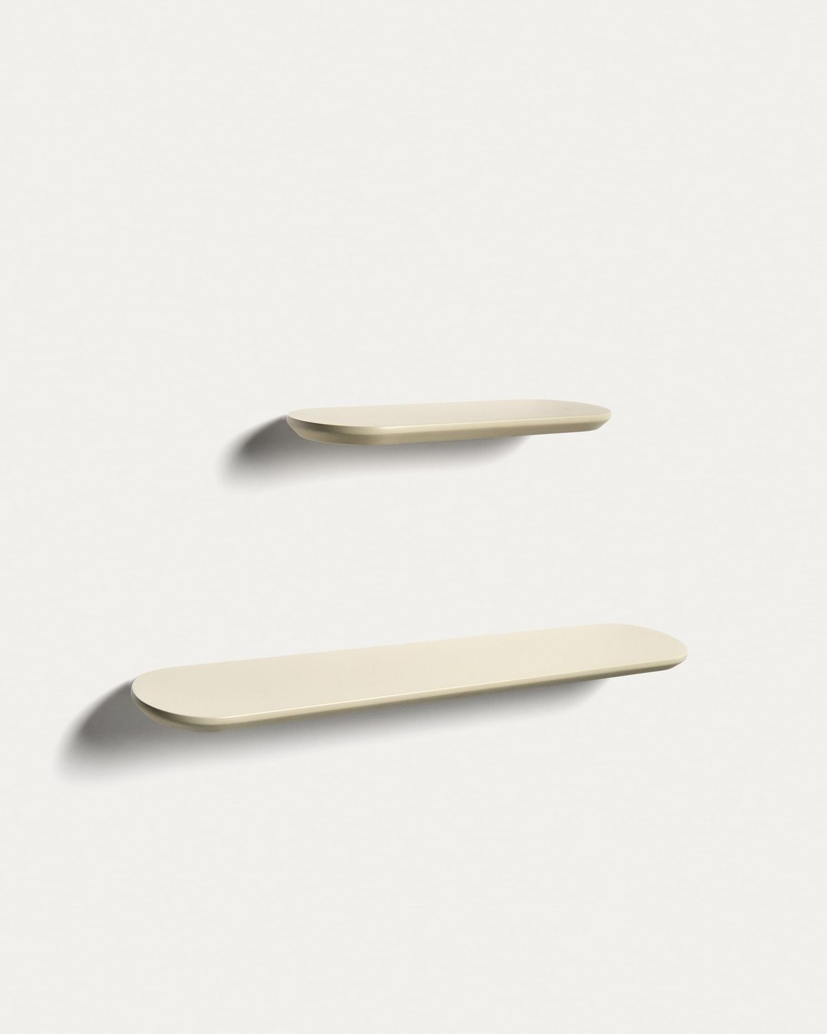 Set Arely de 2 estantes de MDF con acabado lacado beige 35 cm / 55 cm