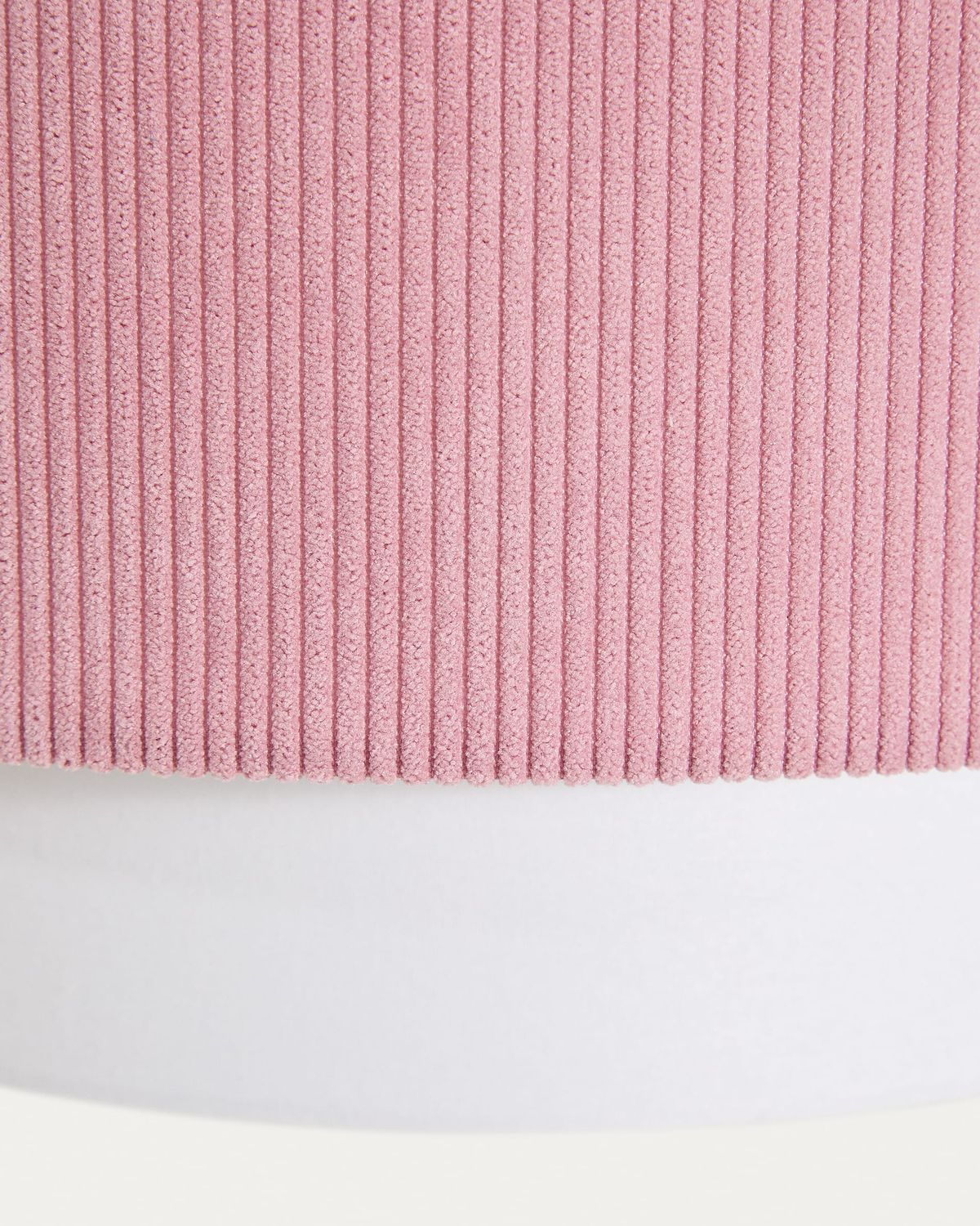 Lámpara de techo Bianella de algodón y pana rosa