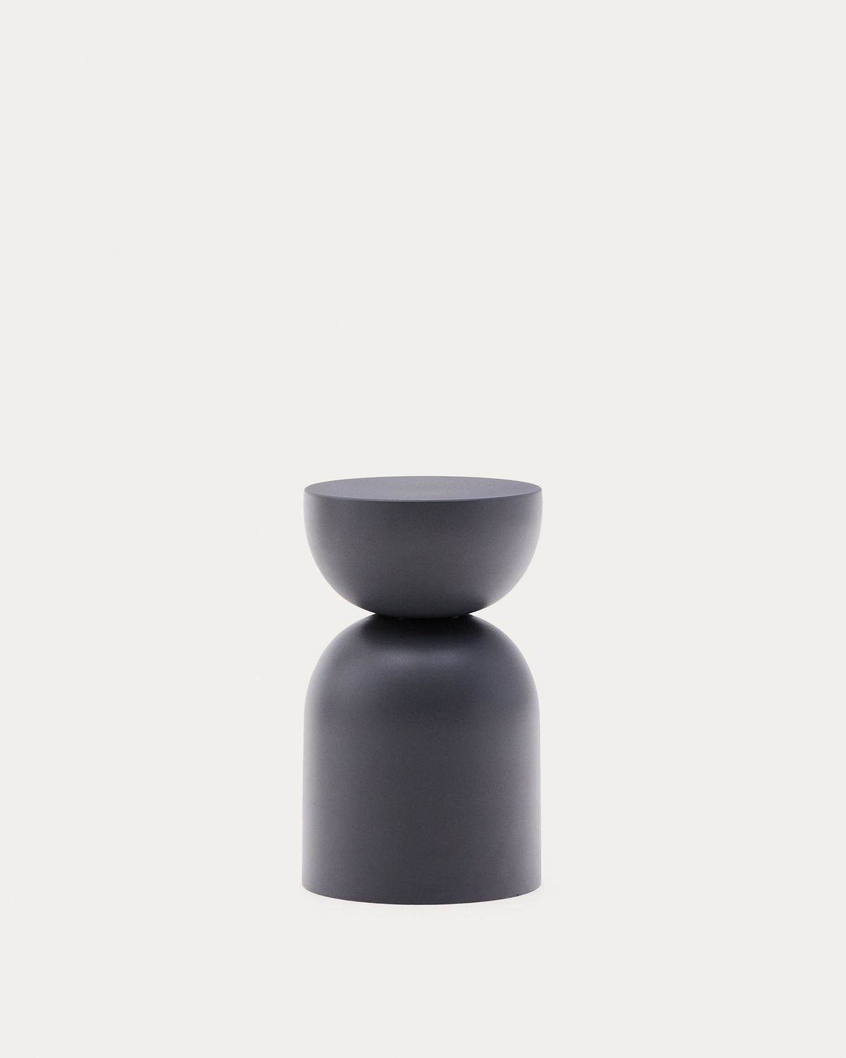 Mesa auxiliar Rachell de metal con acabado pintado gris Ø30 cm