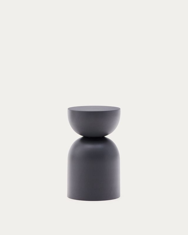 Mesa auxiliar Rachell de metal con acabado pintado gris Ø30 cm