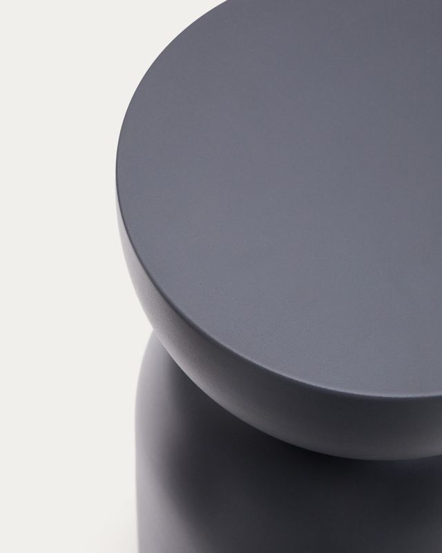 Mesa auxiliar Rachell de metal con acabado pintado gris Ø30 cm
