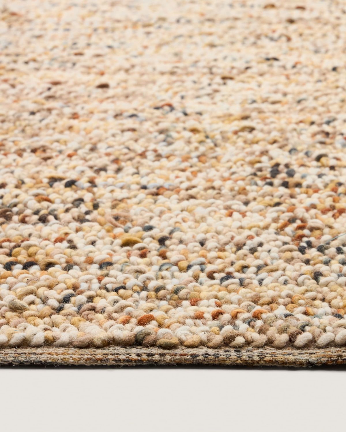 Alfombra Elanis de lana bouclé multicolor 200 x 300 cm
