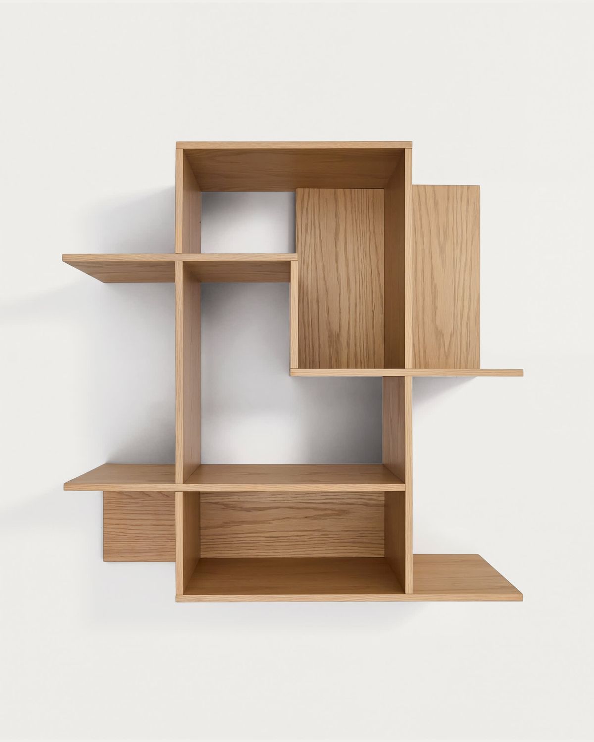 Estantería modular Ina de chapa de roble con acabado tono natural 80 x 80 cm FSC 100%