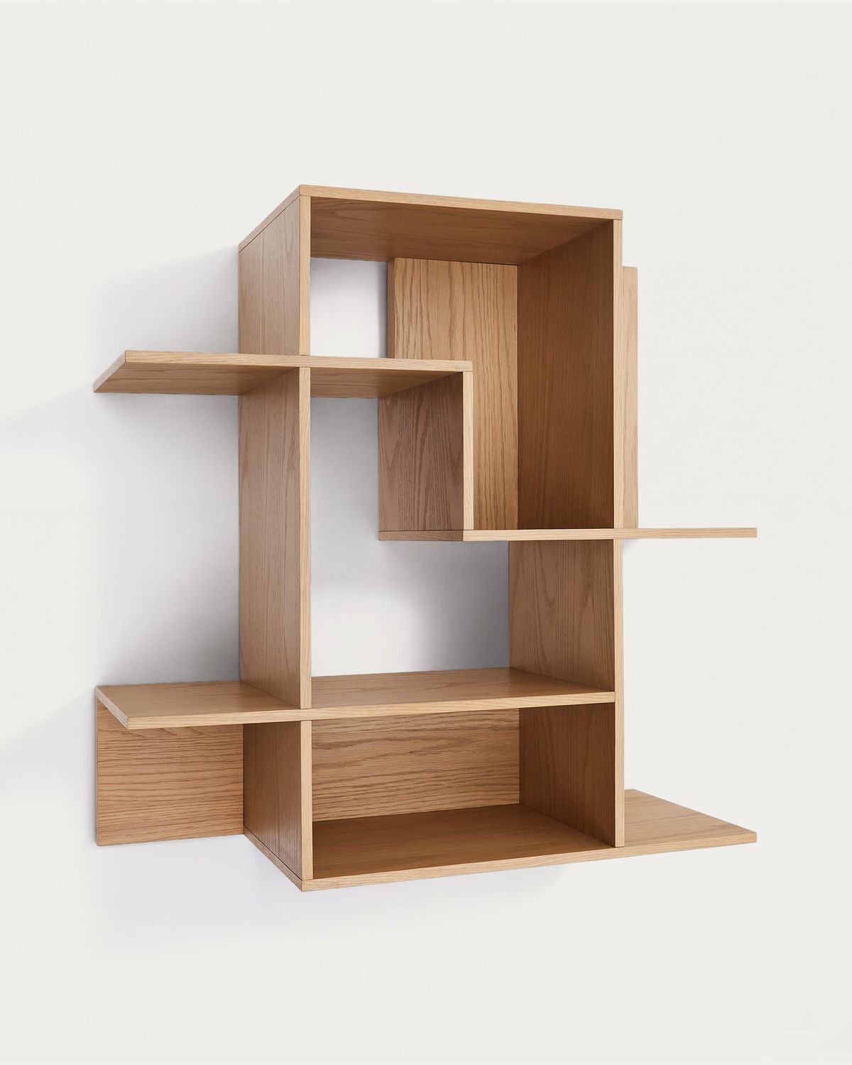 Estantería modular Ina de chapa de roble con acabado tono natural 80 x 80 cm FSC 100%