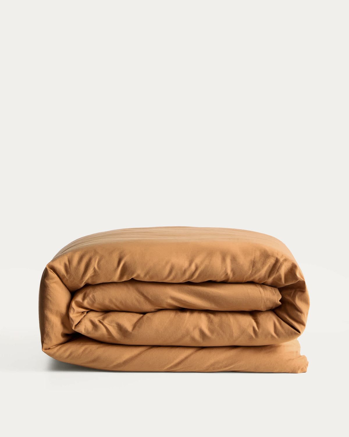 Funda nórdica Sirale 100% algodón satén acabado lavado color cobre para cama de 180 cm