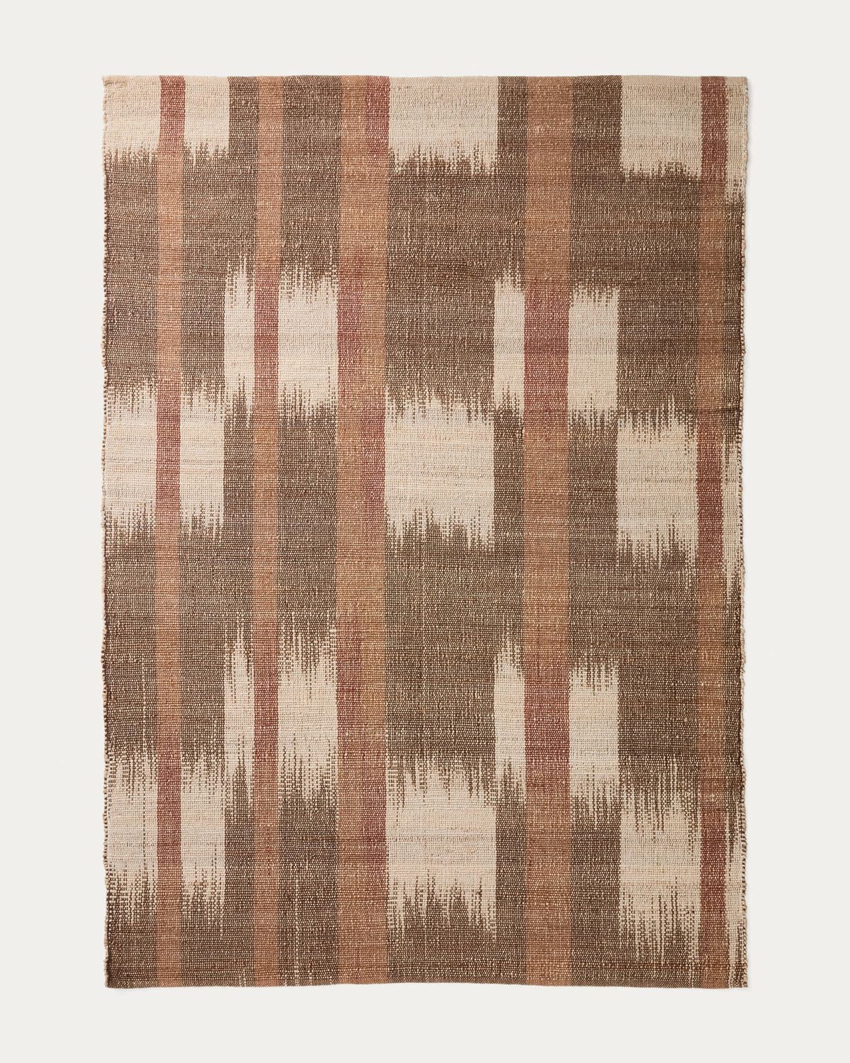 Alfombra Domira de yute con gráfico ikat multicolor 200 x 300 cm