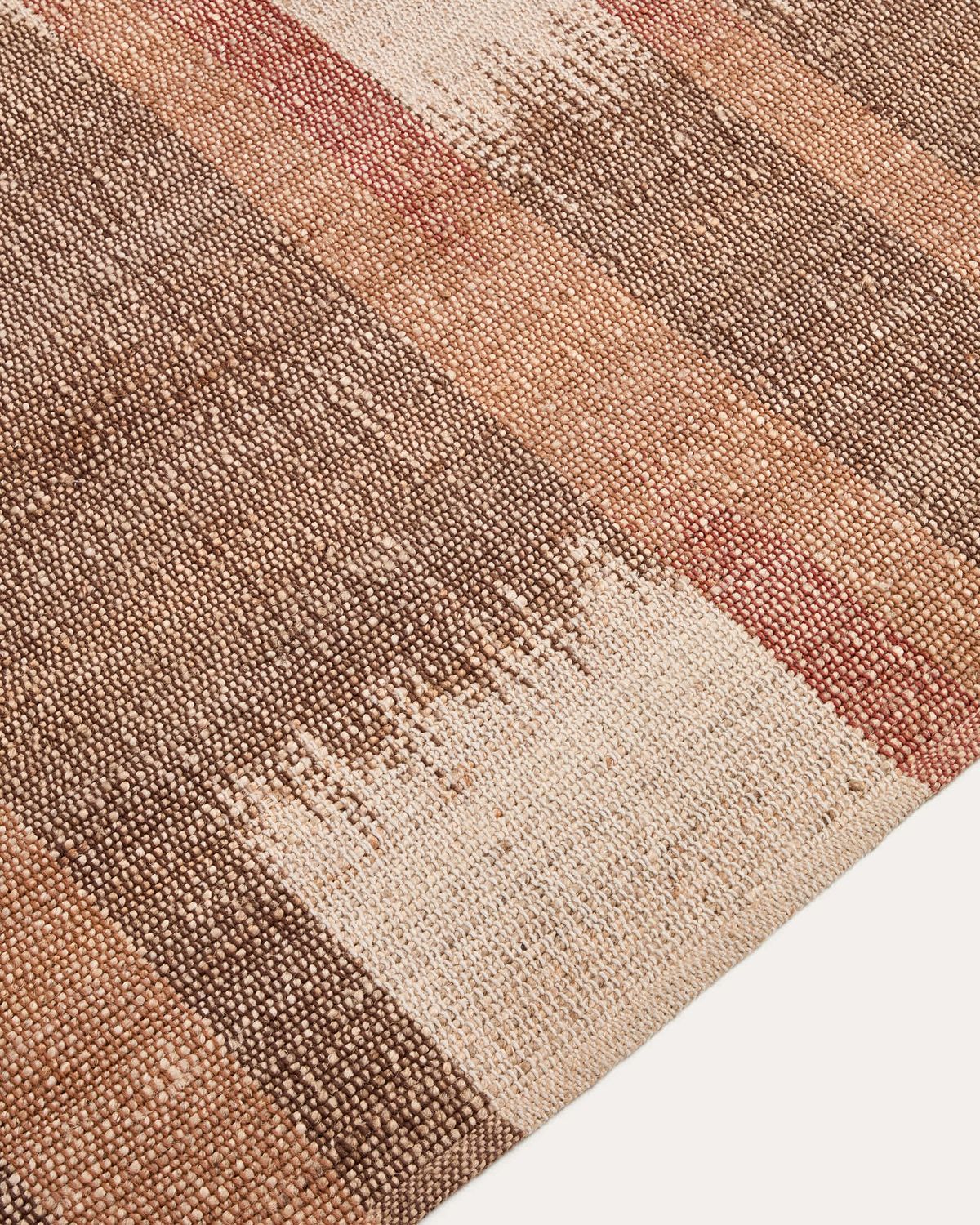 Alfombra Domira de yute con gráfico ikat multicolor 200 x 300 cm