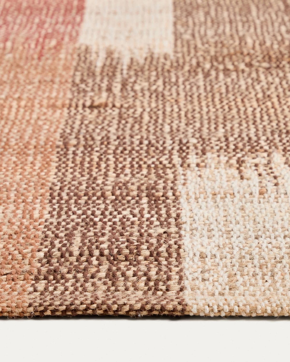 Alfombra Domira de yute con gráfico ikat multicolor 200 x 300 cm
