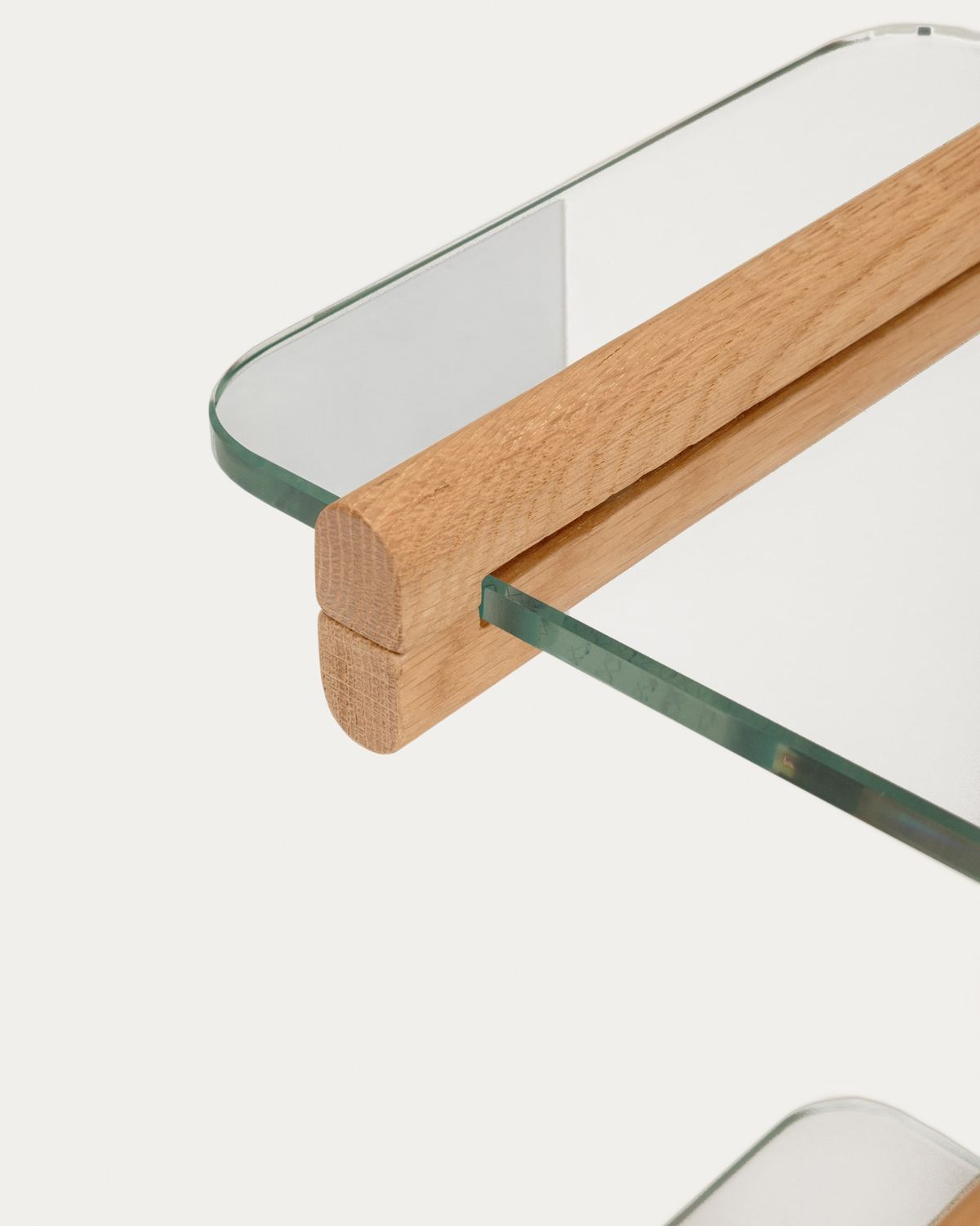 Estantería modular Sitra 6 baldas de cristal y madera maciza roble 90 cm FSC Mix Credit