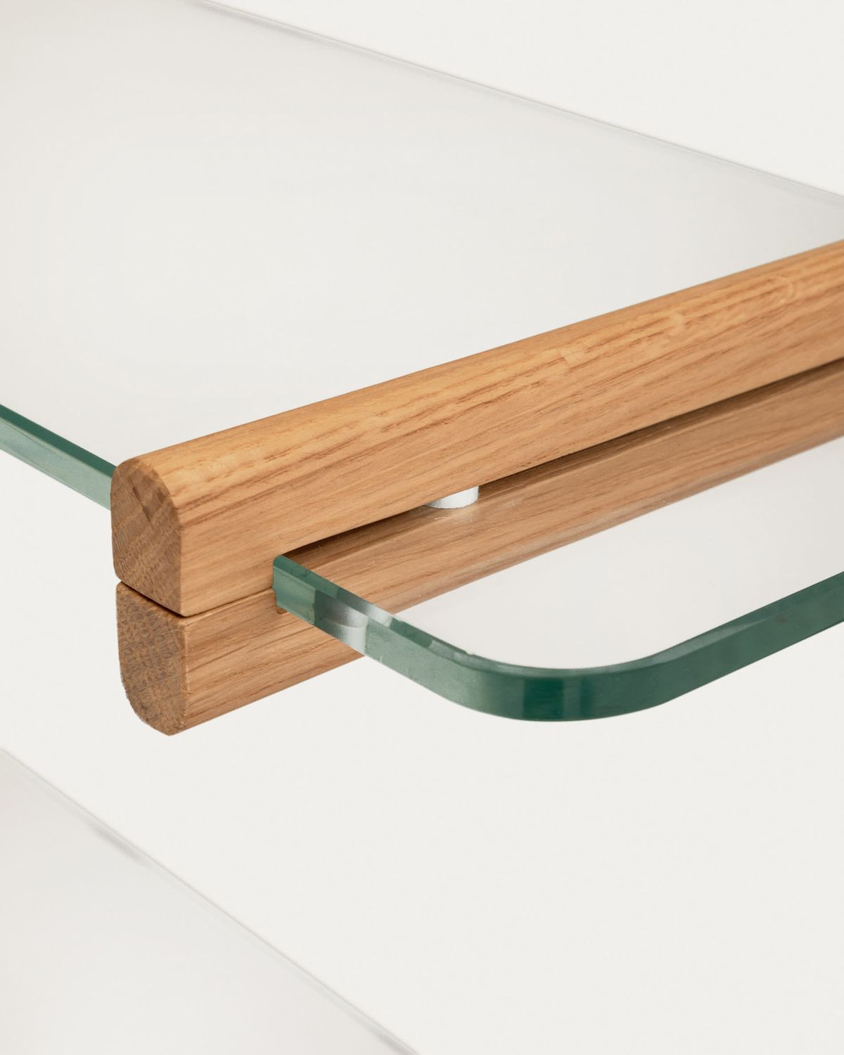 Estantería modular Sitra 6 baldas de cristal y madera maciza roble 90 cm FSC Mix Credit